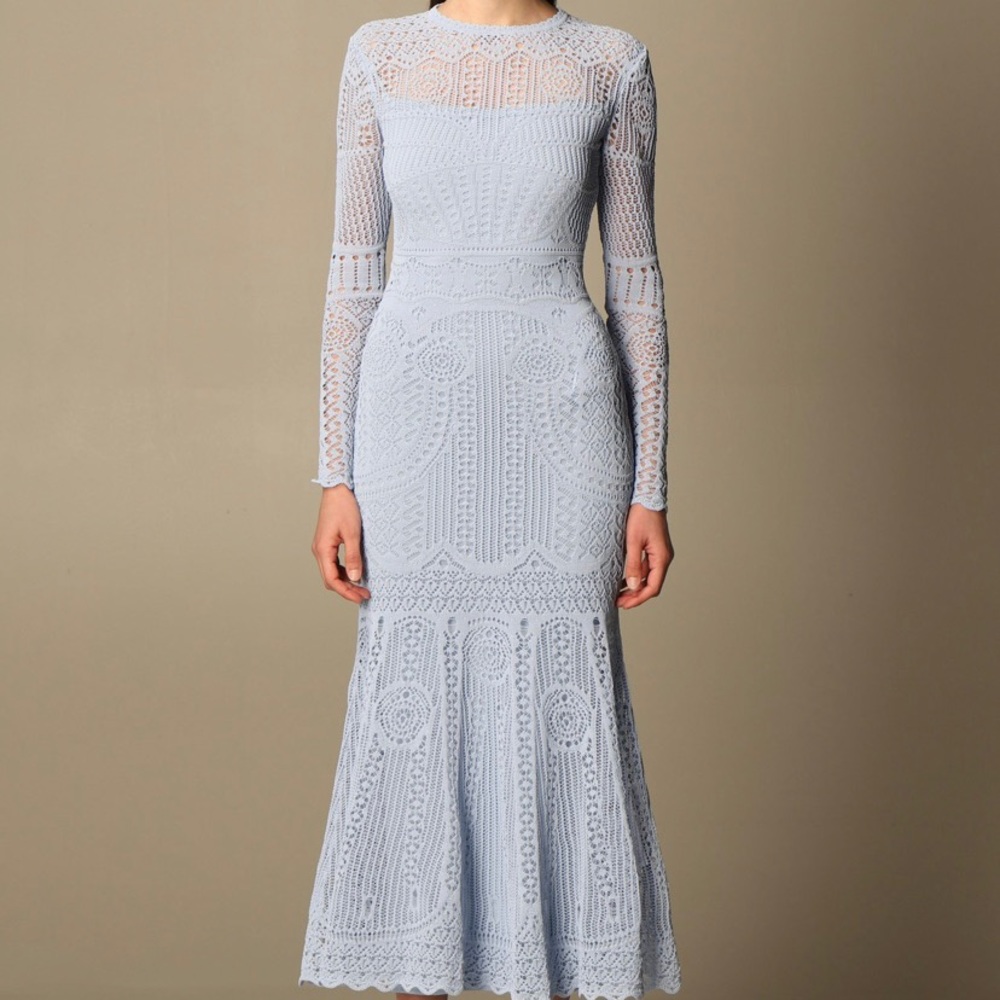 Alexander McQueen mid-length, crochet, long sleeve dress